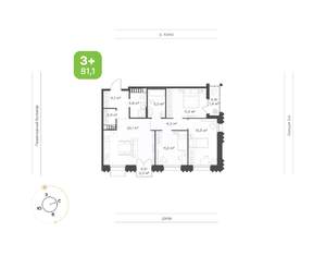 3-к квартира, вторичка, 81м2, 15/16 этаж