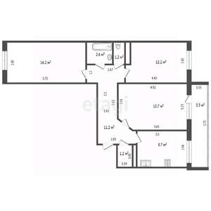 3-к квартира, вторичка, 69м2, 4/10 этаж