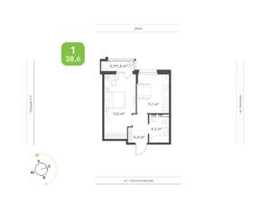 1-к квартира, вторичка, 39м2, 2/16 этаж