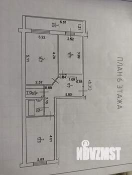 2-к квартира, вторичка, 53м2, 6/9 этаж