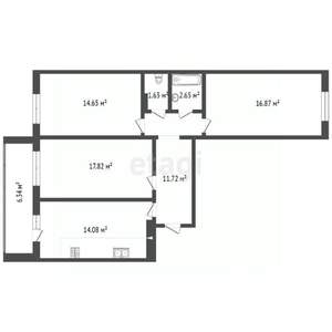 3-к квартира, вторичка, 83м2, 4/10 этаж