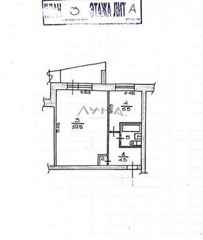 1-к квартира, вторичка, 36м2, 3/9 этаж