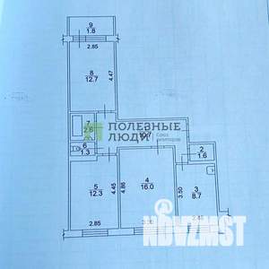 3-к квартира, вторичка, 66м2, 3/9 этаж