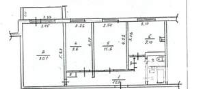 3-к квартира, вторичка, 66м2, -2/10 этаж