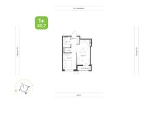 1-к квартира, вторичка, 41м2, 7/24 этаж