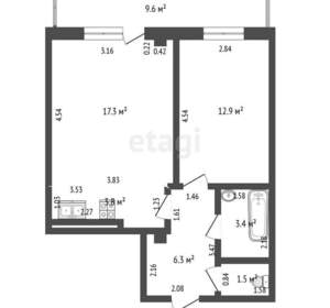 3-к квартира, вторичка, 66м2, 3/9 этаж