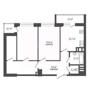 3-к квартира, вторичка, 70м2, 18/24 этаж