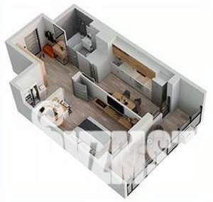 1-к квартира, строящийся дом, 43м2, 17/18 этаж