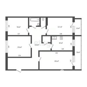 4-к квартира, вторичка, 95м2, 8/10 этаж