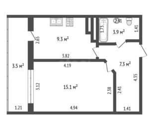 1-к квартира, вторичка, 36м2, 6/10 этаж