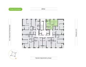 2-к квартира, вторичка, 49м2, 12/20 этаж