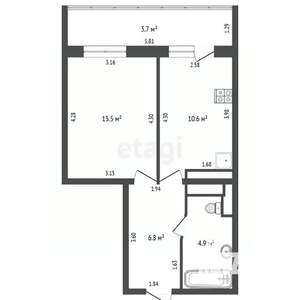 1-к квартира, вторичка, 40м2, 2/19 этаж