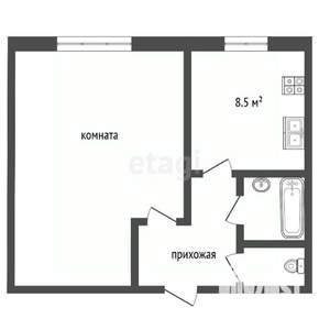 1-к квартира, вторичка, 37м2, 6/9 этаж