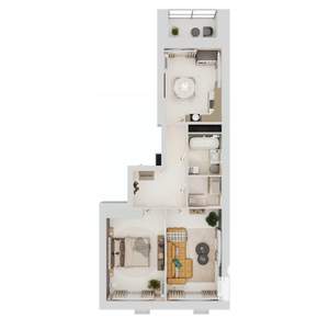 2-к квартира, строящийся дом, 64м2, 1/7 этаж