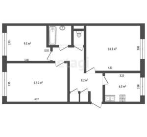 3-к квартира, вторичка, 58м2, 3/5 этаж