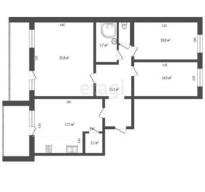 3-к квартира, вторичка, 18м2, 3/10 этаж