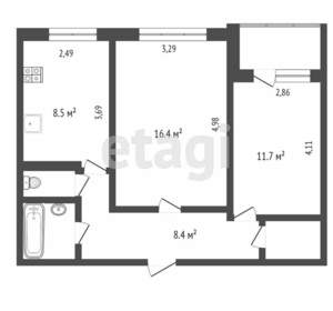 2-к квартира, вторичка, 51м2, 7/9 этаж