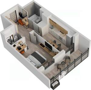 1-к квартира, строящийся дом, 43м2, 11/18 этаж