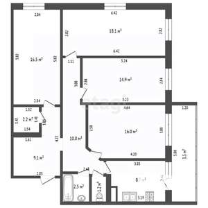 4-к квартира, вторичка, 103м2, 4/10 этаж