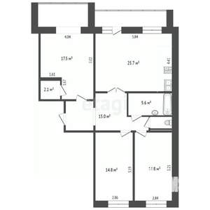 3-к квартира, вторичка, 104м2, 3/10 этаж