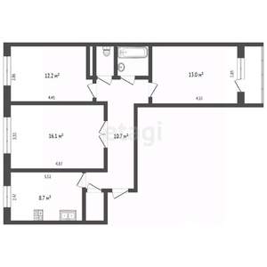 3-к квартира, вторичка, 69м2, 4/9 этаж