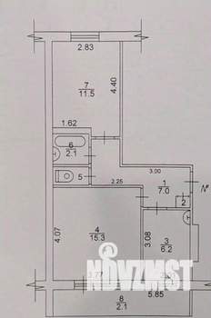 2-к квартира, вторичка, 42м2, 5/5 этаж
