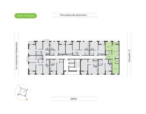 2-к квартира, вторичка, 70м2, 3/16 этаж