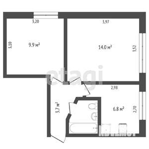 2-к квартира, вторичка, 37м2, 4/5 этаж