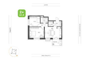 2-к квартира, вторичка, 61м2, 2/24 этаж