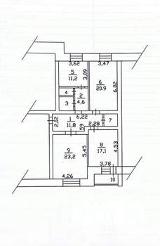 3-к квартира, вторичка, 96м2, -2/9 этаж