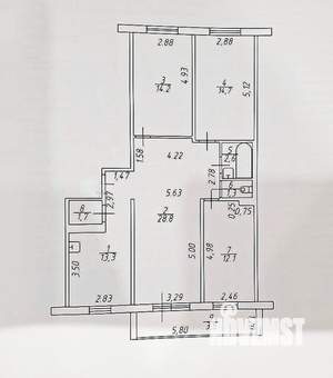 4-к квартира, вторичка, 89м2, 9/10 этаж