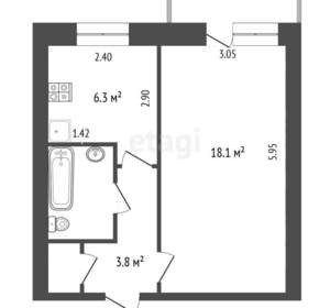 1-к квартира, вторичка, 32м2, 8/1 этаж