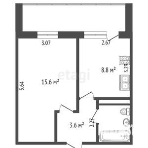1-к квартира, вторичка, 37м2, 9/10 этаж