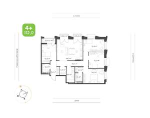 4-к квартира, вторичка, 112м2, 12/16 этаж