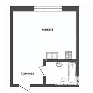 Студия квартира, вторичка, 18м2, 4/12 этаж