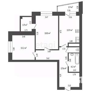 2-к квартира, вторичка, 70м2, 13/17 этаж
