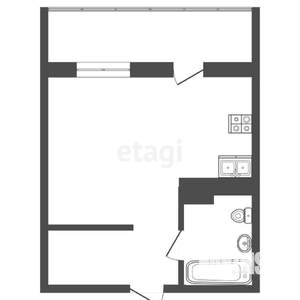 Студия квартира, вторичка, 36м2, 18/19 этаж