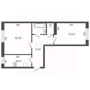 2-к квартира, вторичка, 44м2, 1/5 этаж
