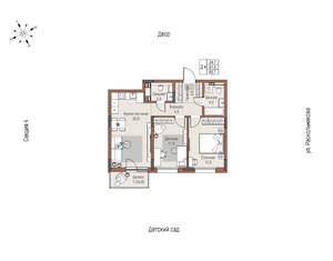 2-к квартира, вторичка, 63м2, 6/12 этаж