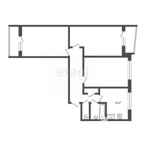 3-к квартира, вторичка, 65м2, 3/12 этаж