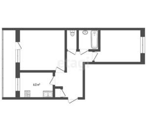 2-к квартира, вторичка, 44м2, 5/5 этаж