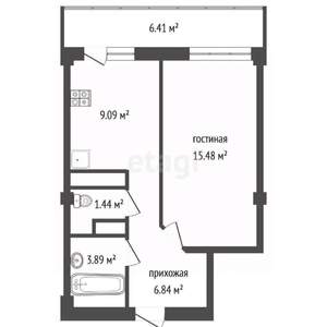 1-к квартира, вторичка, 40м2, 13/17 этаж