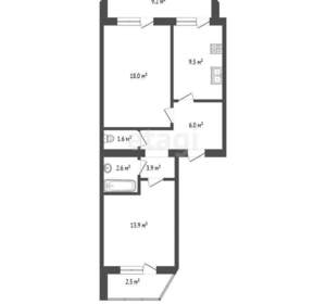 2-к квартира, вторичка, 66м2, 9/10 этаж
