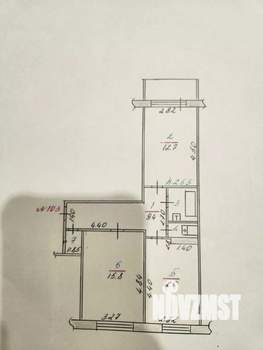 2-к квартира, вторичка, 57м2, 1/9 этаж