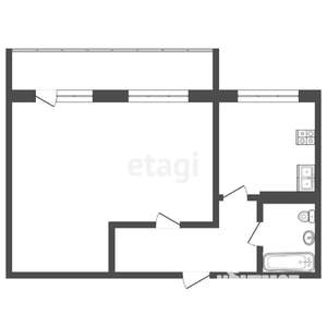 1-к квартира, вторичка, 44м2, 5/5 этаж