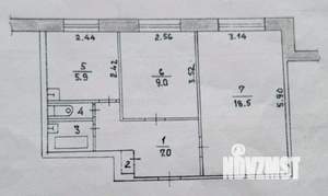 2-к квартира, вторичка, 44м2, 5/9 этаж