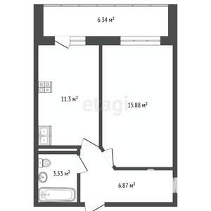 1-к квартира, вторичка, 37м2, 9/10 этаж