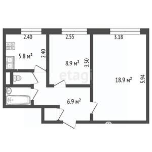 2-к квартира, вторичка, 44м2, 5/9 этаж