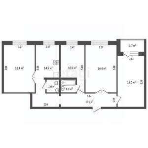 3-к квартира, вторичка, 85м2, 1/10 этаж