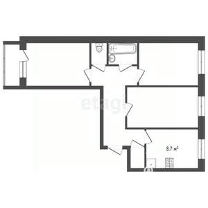 3-к квартира, вторичка, 67м2, 6/10 этаж